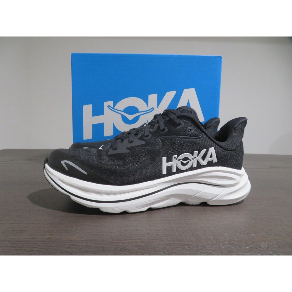 Hoka One One Clifton 10 Big Kids 4.5 Black Running Shoe Sneaker Youth Boys Girls